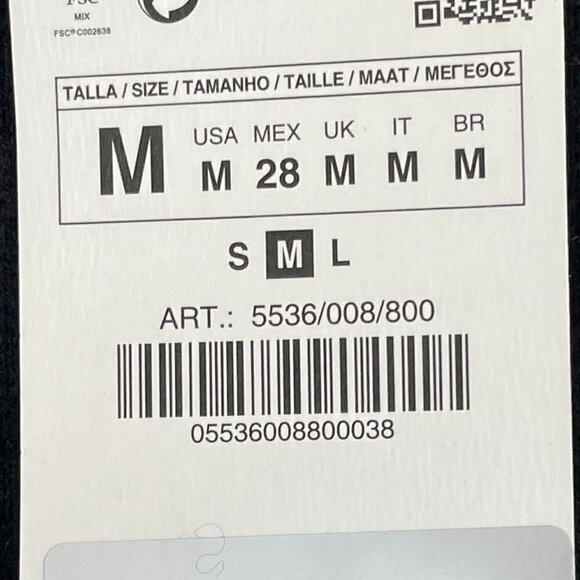 Zara NWT Black White Trim Sweater Knit Long Line Open Front Jacket Cardigan M - Picture 8 of 8